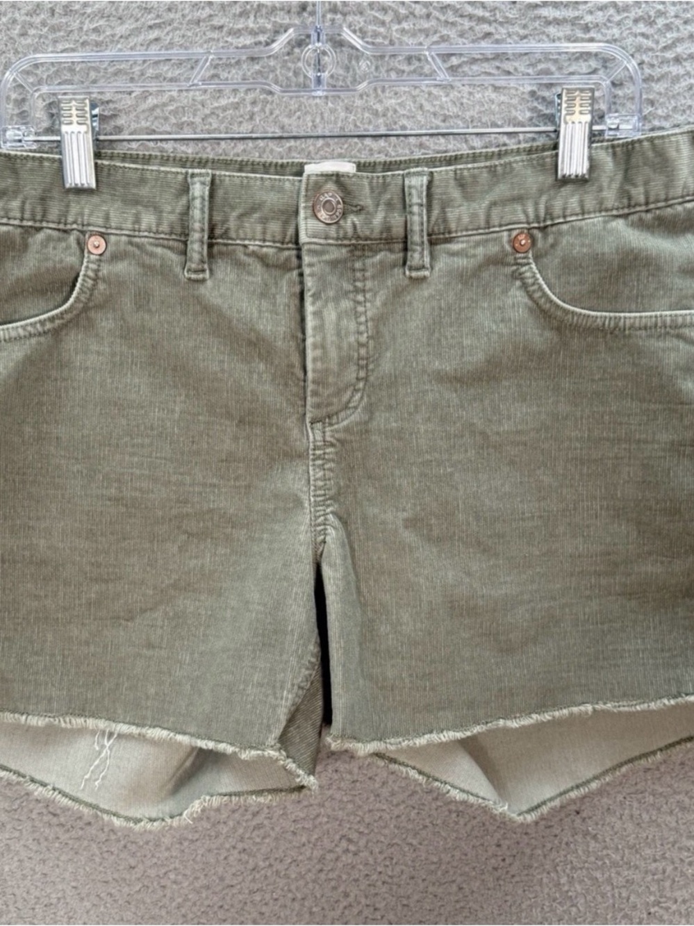 GAP Olive Green Frayed Hem Jean Shorts